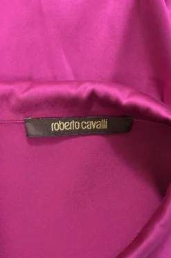 Fuchsia silk long sleeve shirt