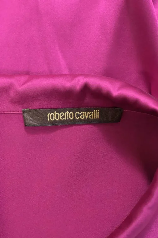 Fuchsia silk long sleeve shirt