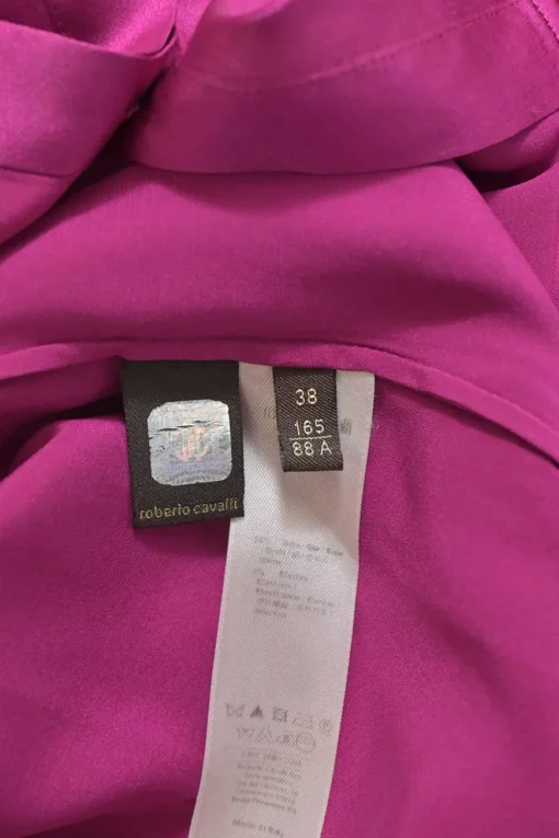 Fuchsia silk long sleeve shirt