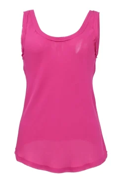 Fuchsia silk pullover tank top