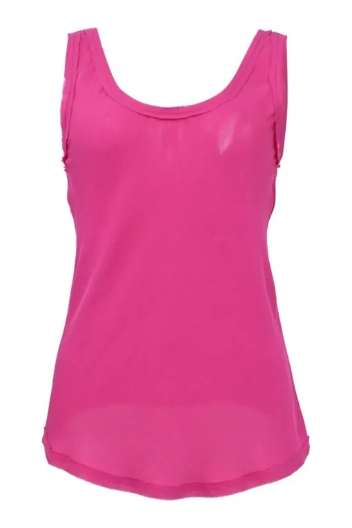 Fuchsia silk pullover tank top