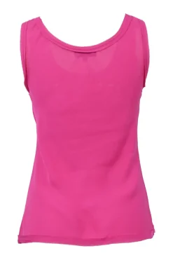 Fuchsia silk pullover tank top