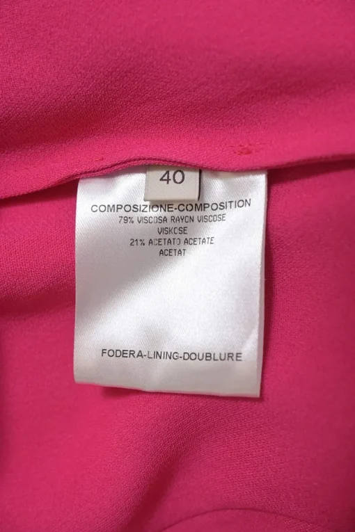Fuchsia viscose-blend long sleeve sheath dress