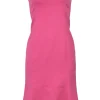 Fuchsia wool-blend sleeveless A-line mini dress
