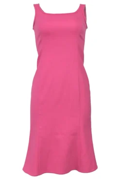 Fuchsia wool-blend sleeveless A-line mini dress