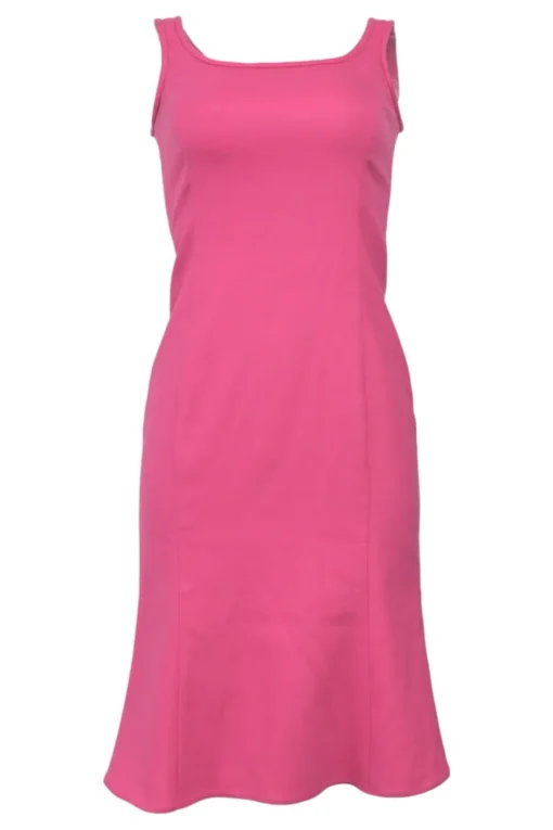 Fuchsia wool-blend sleeveless A-line mini dress