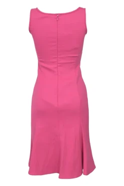 Fuchsia wool-blend sleeveless A-line mini dress
