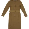Ghurka cotton-blend classic collar button front belted safari-style shirt dress