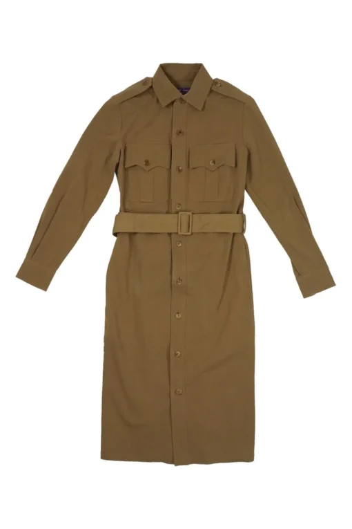 Ghurka cotton-blend classic collar button front belted safari-style shirt dress