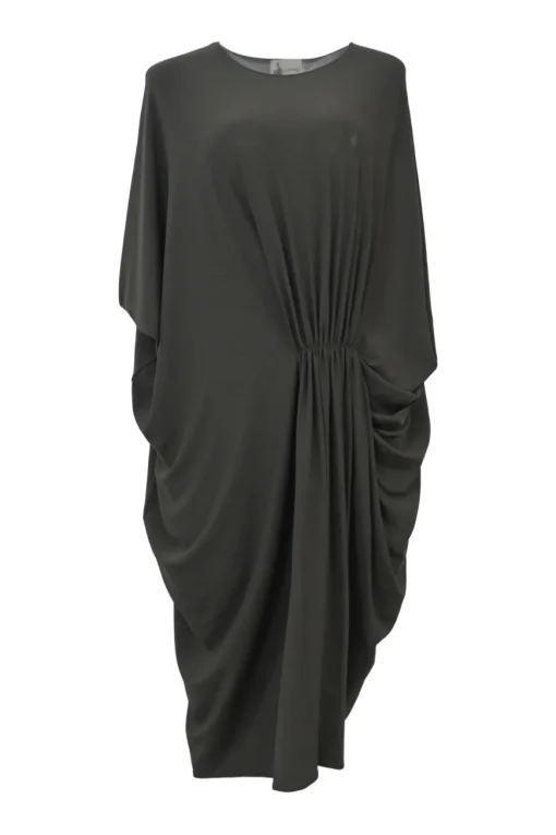Ghurka draped acetate-blend caps sleeve tunic shift