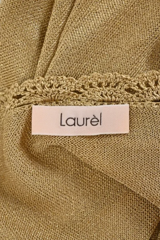 Gold lace-trimmed acetate-blend knit camisole