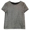 Gold polyester-cotton blend short sleeve swing-style top