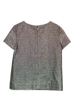 Gold polyester-cotton blend short sleeve swing-style top