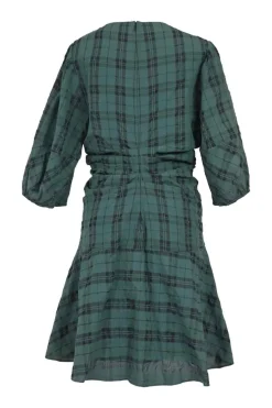 Green and Black Plaid Emmaline Mini Dress