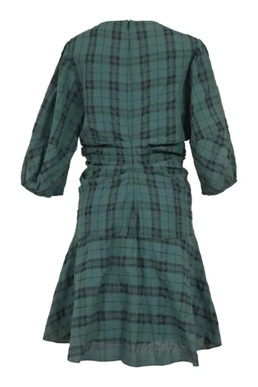 Green and Black Plaid Emmaline Mini Dress