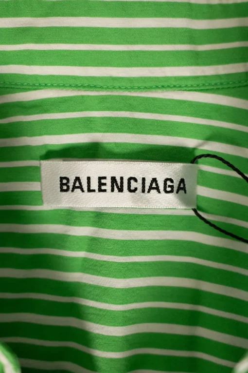 Green and blue stripes oversized double front back shirt