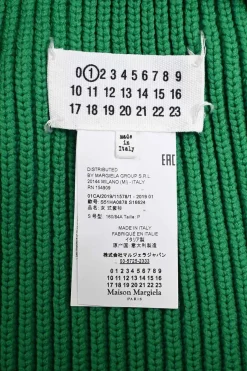 Green polypropylene Ottoman knit convertible crewneck pullover sweater with cutout panel