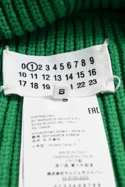 Green polypropylene Ottoman knit convertible crewneck pullover sweater with cutout panel
