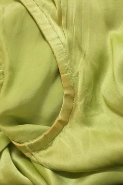 Green silk halter neck sleeveless blouse