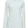 Grenoble multi-colour novelty print funnel collar pullover long sleeve top