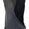 Grey and black front drape sleeveless top with hook fastening on the collar