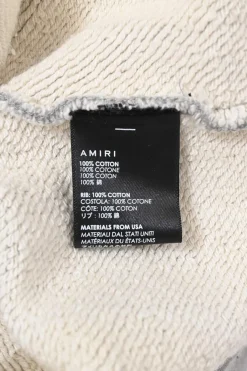 Grey cotton French terry oversized hoodie with bone graphic print