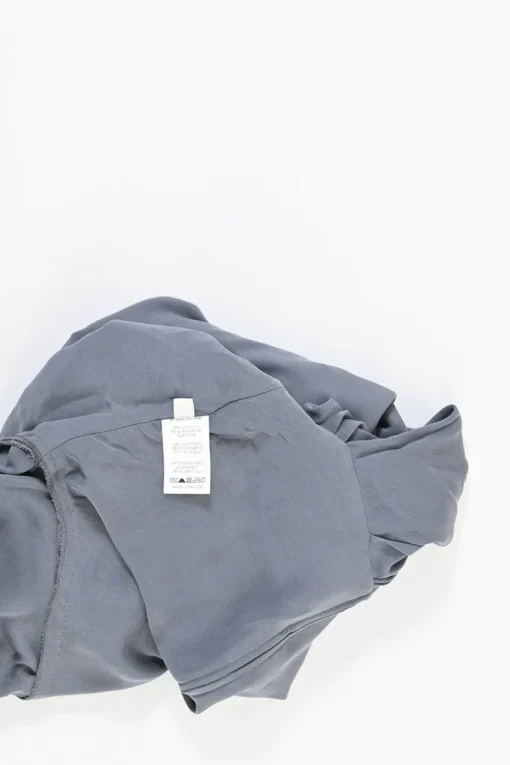 Grey draped sand-washed silk-blend bateau neck inside-out sheath dress with pannier-style hip panels