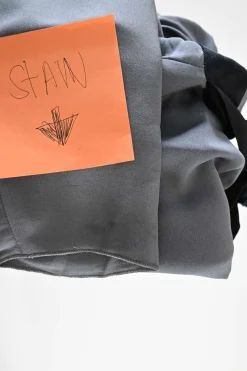 Grey draped sand-washed silk-blend bateau neck inside-out sheath dress with pannier-style hip panels
