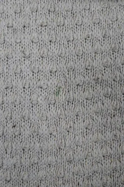 Grey silk-cotton blend short sleeve pointelle 3D knit dress