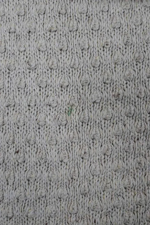 Grey silk-cotton blend short sleeve pointelle 3D knit dress