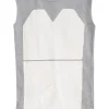 Grey sleeveless top with white leather patches