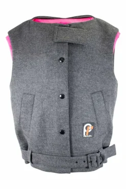 Grey Top with pink inside