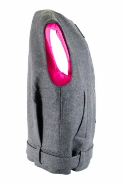 Grey Top with pink inside