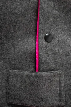 Grey Top with pink inside