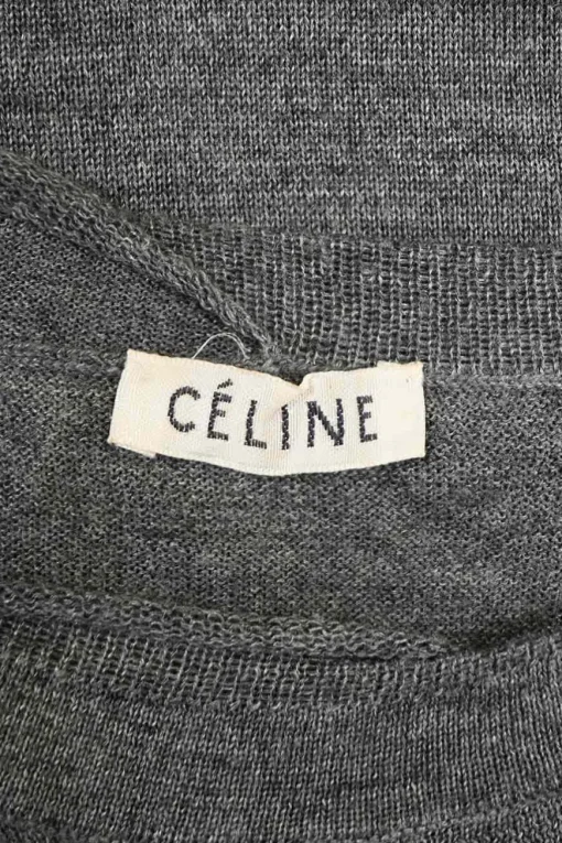 Grey wool and silk-blend crewneck pullover sweater