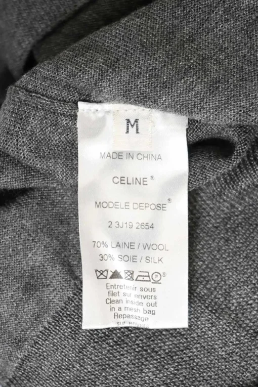 Grey wool and silk-blend crewneck pullover sweater