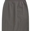 Grey wool knee-length pencil skirt