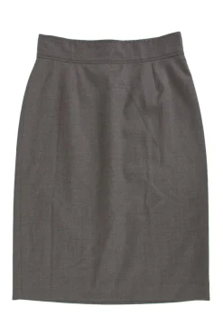 Grey wool knee-length pencil skirt
