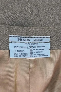 Grey wool tweed double-breasted waistcoat with straight bottom