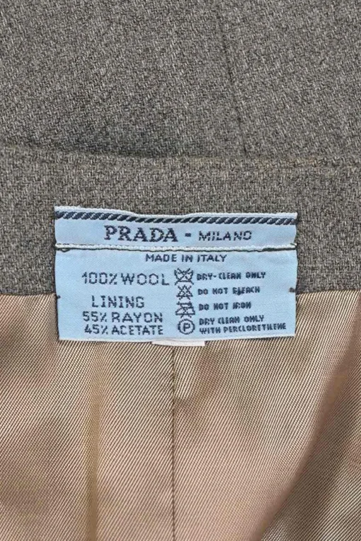 Grey wool tweed double-breasted waistcoat with straight bottom
