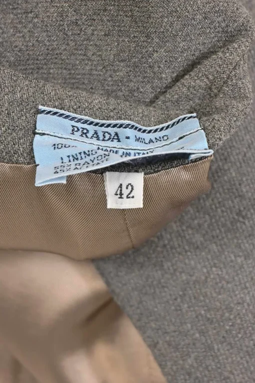Grey wool tweed double-breasted waistcoat with straight bottom