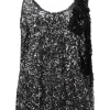 Gunmetal slip sequin scoop neck camisole