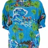 Hawaiian print loose fit casual top
