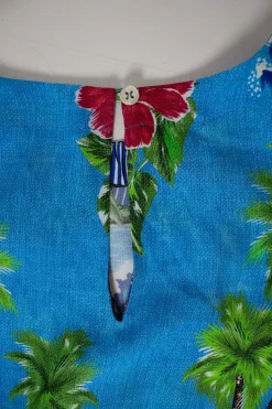 Hawaiian print loose fit casual top