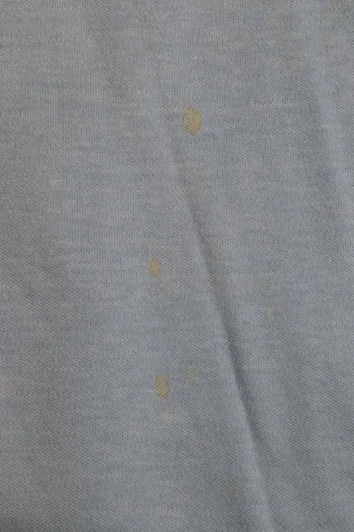 Heather blue cotton pullover crewneck soft slogan t-shirt featuring screen-printed logo motif