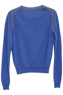 Heather blue merino pullover half-button Bertille Henley sweater
