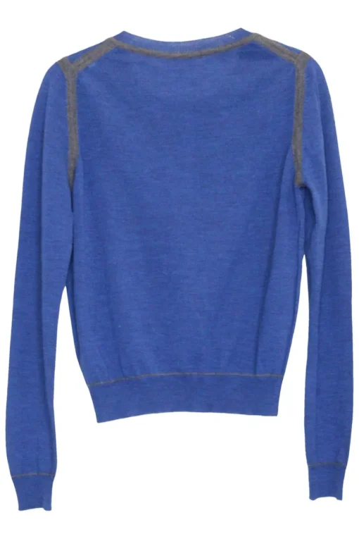 Heather blue merino pullover half-button Bertille Henley sweater