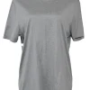 Heather grey cotton jersey crewneck pullover T-shirt