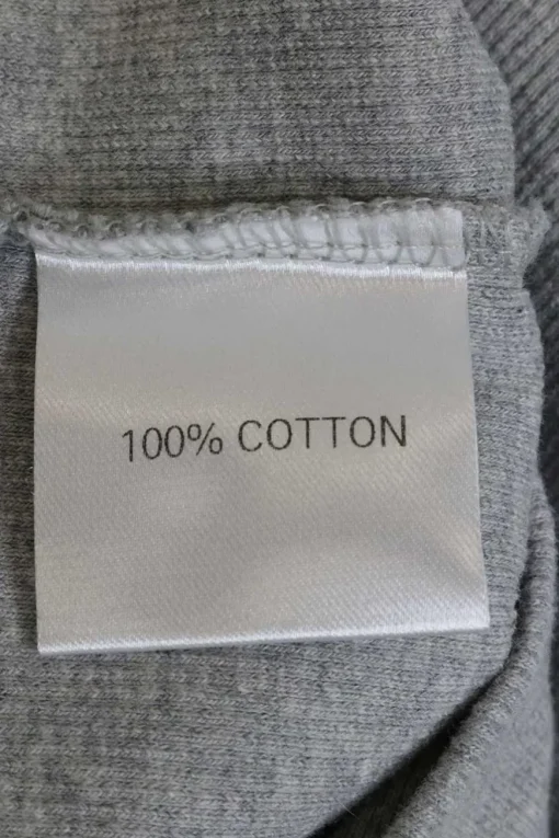 Heather grey cotton jersey pullover crewneck shoulder pad crop top