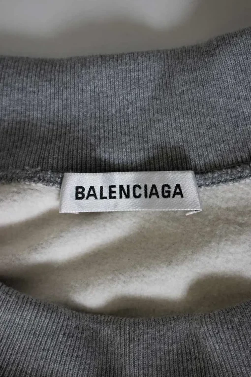 Heather grey cotton terry oversized boat neck crewneck hoodie
